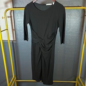 Boss Black Ruched Sheath Dress with 3/4 Sleeves for Cocktail‎